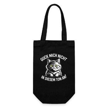 Guck Mich Nicht In Diesem Ton An Frech Büro Spruch - Geschenkbeutel für Flaschen - Schwarz - Vorne