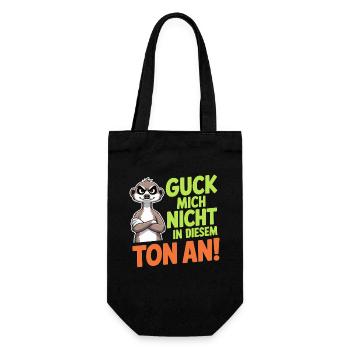 Guck Mich Nicht In Diesem Ton An Frech Büro Spruch - Geschenkbeutel für Flaschen - Schwarz - Vorne