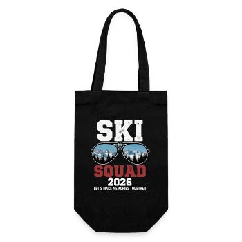 Ski Squad 2026 Skiurlaub - Geschenkbeutel für Flaschen - Schwarz - Vorne