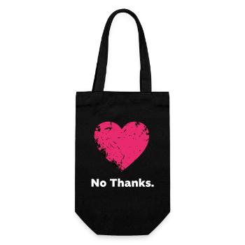 No Thank you heart - Gift Bag for Bottles - black - Front