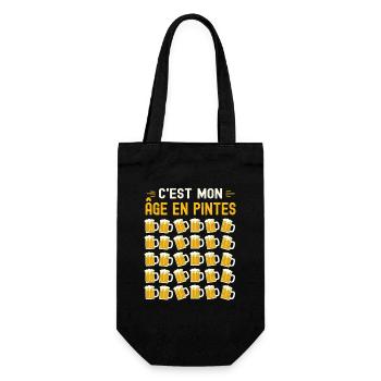 Mon Âge En Pintes 30 ans Humour Anniversaire Bière - Sac à bouteille - noir - Devant