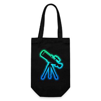 Teleskop Astronom Herren Kinden Jungen Astronomie - Geschenkbeutel für Flaschen - Schwarz - Vorne