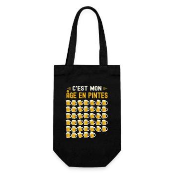 Mon Âge En Pintes 40 ans Humour Anniversaire Bière - Sac à bouteille - noir - Devant