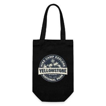 Hike Camp Explore Yellowstone National Park - Gift Bag for Bottles - black - Front