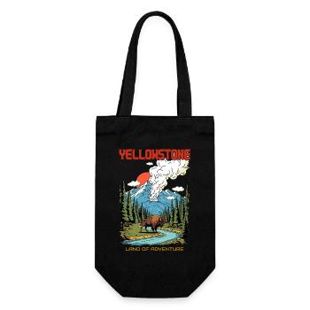 Yellowstone-Nationalpark: Land des Abenteuers - Geschenkbeutel für Flaschen - Schwarz - Vorne