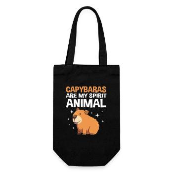 Capybara Capibara - Geschenkbeutel für Flaschen - Schwarz - Vorne