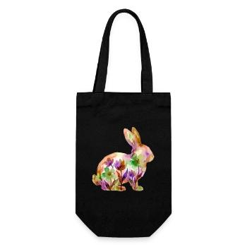 Hase Aquarell Ostern Bunt - Geschenkbeutel für Flaschen - Schwarz - Vorne