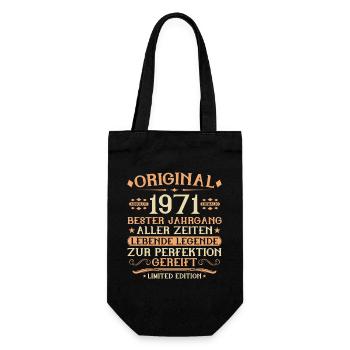 1971 Geboren Lebende Legende 55. Geburtstag - Geschenkbeutel für Flaschen - Schwarz - Vorne