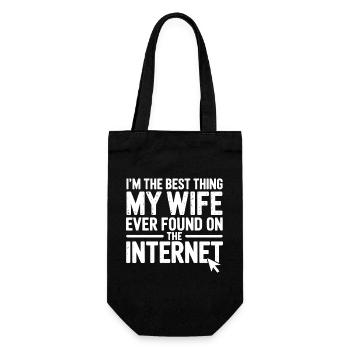 Husband Wife Internet Sayings: Funny Gift - Gift Bag for Bottles - black - Front