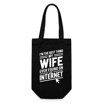 Husband Wife Internet Sayings: Funny Gift - Gift Bag for Bottles - black - Front