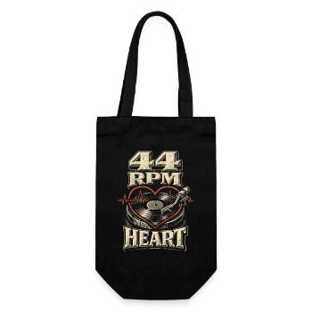 Vinyl Collectible Records 44 RPM Heart - Gift Bag for Bottles - black - Front