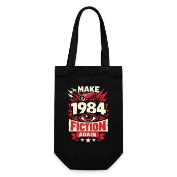 Make 1984 Fiction Again - Geschenkbeutel für Flaschen - Schwarz - Vorne