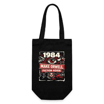 1984 - Make Orwell Fiction Again - Geschenkbeutel für Flaschen - Schwarz - Vorne