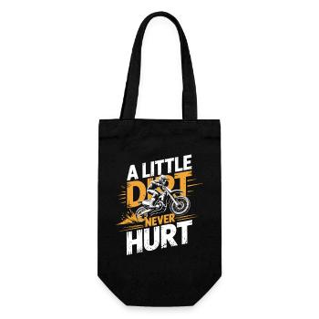 A Little Dirt Never Hurt – Motocross Dirt Bike - Gift Bag for Bottles - black - Front