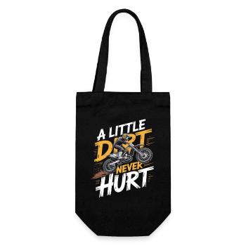 A Little Dirt Never Hurt – Motocross Dirt Bike - Gift Bag for Bottles - black - Front