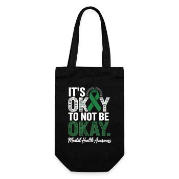 Mental Health Awareness – It’s Okay Not Okay - Geschenkbeutel für Flaschen - Schwarz - Vorne
