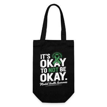 Mental Health Awareness – It's Okay Not Okay - Gift Bag for Bottles - black - Front