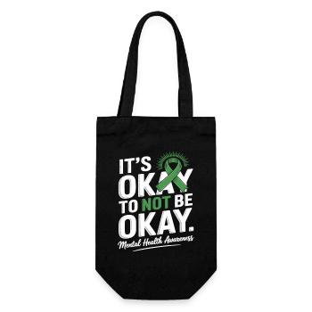 Mental Health Awareness – It's Okay Not Okay - Gift Bag for Bottles - black - Front