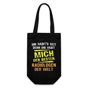 Radiologe Geschenk - Geschenkbeutel für Flaschen - Schwarz - Vorne