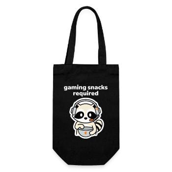 Gaming Snacks Required Raccoon Gamer - Gift Bag for Bottles - black - Front