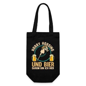 Bier Pferd Hobby Horsing - Geschenkbeutel für Flaschen - Schwarz - Vorne