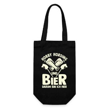 Bier Pferd Hobby Horsing - Geschenkbeutel für Flaschen - Schwarz - Vorne