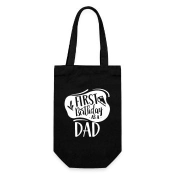 Erster Geburtstag als Vater - Geschenkbeutel für Flaschen - Schwarz - Vorne