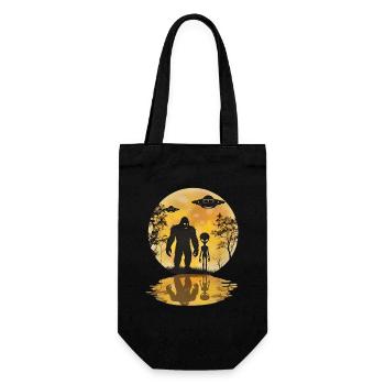 Alien Bigfoot UFO Sasquatch Believers Raumschiff - Geschenkbeutel für Flaschen - Schwarz - Vorne