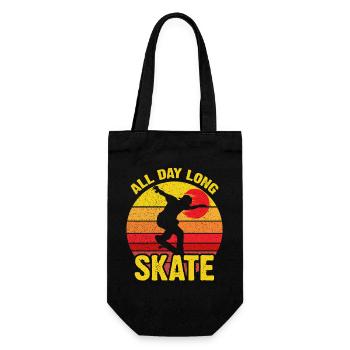 Ganztägiger Skate Retro Sunset - Geschenkbeutel für Flaschen - Schwarz - Vorne
