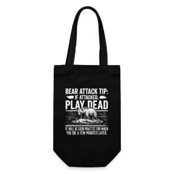 Bear Humor Shirt for Outdoor Fans - Gift Bag for Bottles - black - Front