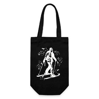 Alpine skier Winter sports Ski touring - Gift Bag for Bottles - black - Front