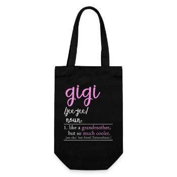 Gigi Definition Funny Grandma Shirt - Gift Bag for Bottles - black - Front