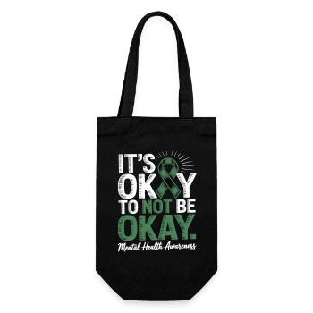 Mental Health Awareness – It's Okay Not Okay - Gift Bag for Bottles - black - Front