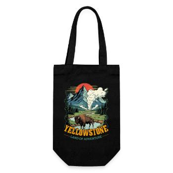 Land Of Adventure Yellowstone National Park - Gift Bag for Bottles - black - Front