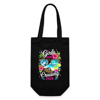 Girls Gone Cruising 2026 Tropical Vacation - Geschenkbeutel für Flaschen - Schwarz - Vorne