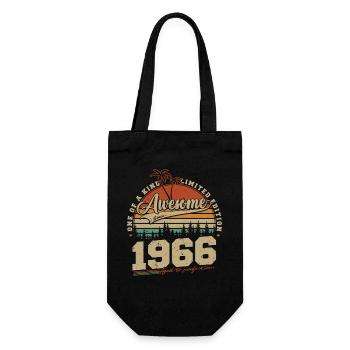 1966 Vintage Vintage Birthday Gift Retro - Gift Bag for Bottles - black - Front