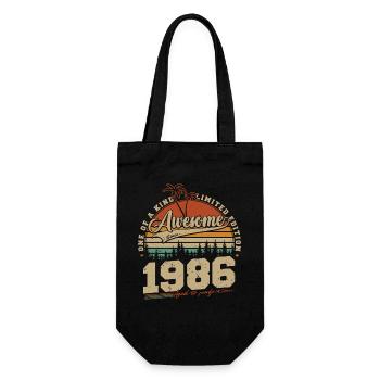 Cadeau d’anniversaire vintage vintage rétro 1986 - Sac à bouteille - noir - Devant