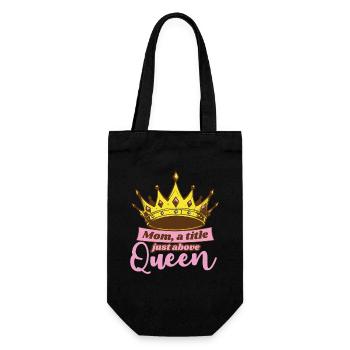 Titre de maman juste au-dessus du cadeau de la fête des mères de la Reine - Sac à bouteille - noir - Devant