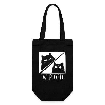 Beurk, les gens, amoureux des chats, humour félin, antisocial. - Sac à bouteille - noir - Devant