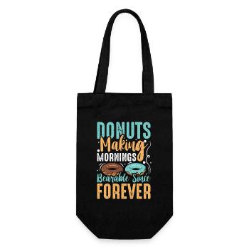 Donut fast food - Gift Bag for Bottles - black - Front