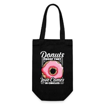 Donut fast food - Gift Bag for Bottles - black - Front