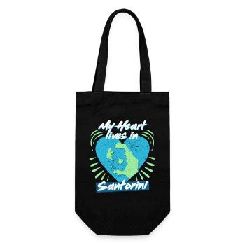 My Heart Lives In Santorini - Gift Bag for Bottles - black - Front