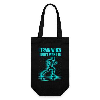 I train even when I don't feel like it – runner - Gift Bag for Bottles - black - Front