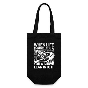 When life throws you a curve, lean back - Gift Bag for Bottles - black - Front