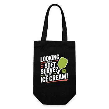 Pickleball Player Looking For Soft Serve Dinking - Gift Bag for Bottles - black - Front