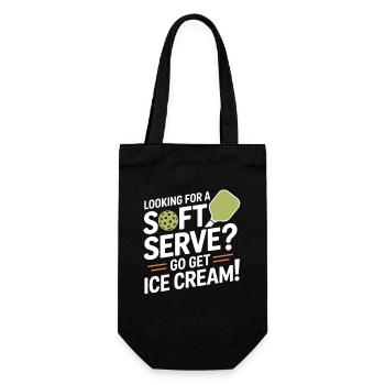 Pickleball Player Looking For Soft Serve Dinking - Gift Bag for Bottles - black - Front