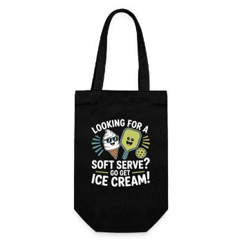 Pickleball Player Looking For Soft Serve Dinking - Gift Bag for Bottles - black - Front