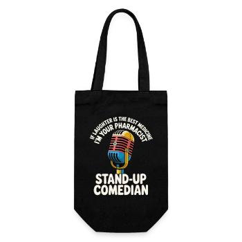 Stand-up-Comedian - Geschenkbeutel für Flaschen - Schwarz - Vorne