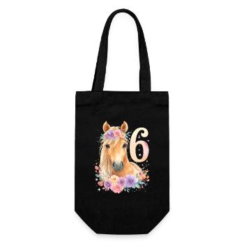 Anniversaire 6 Fille cheval 6 ans - Sac à bouteille - noir - Devant