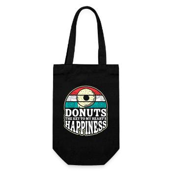 Donut fast food - Gift Bag for Bottles - black - Front